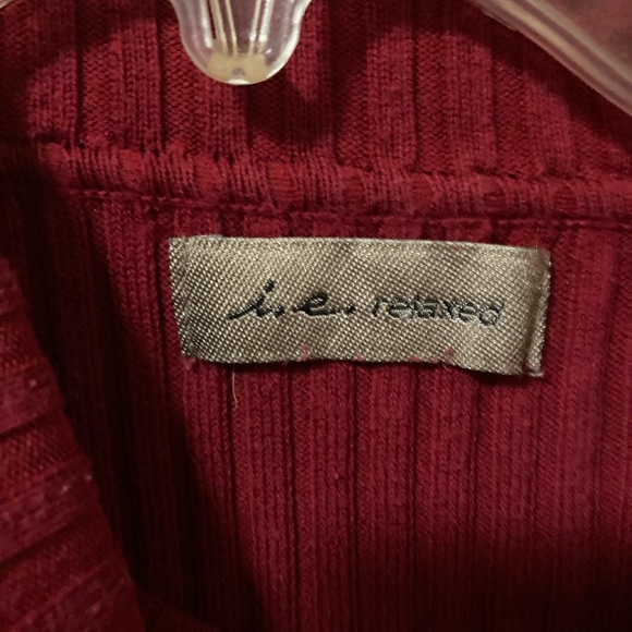 i.e Relaxed Red Ribbed Turtleneck Sweater - Picture 3 of 6